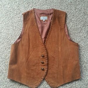 Leather suede vest